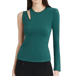 BCBGMAXAZRIA Women's One Long Sleeve Top with Cut Out sz M